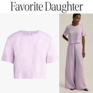 Favorite Daughter Cropped Lavender Linen Top Sz XS NWT
